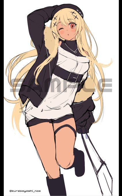 VGGC5thのグッズに使う冬コミ衣装長髪verきゅぴちゃんのラフれす😉🫶🌩️ 