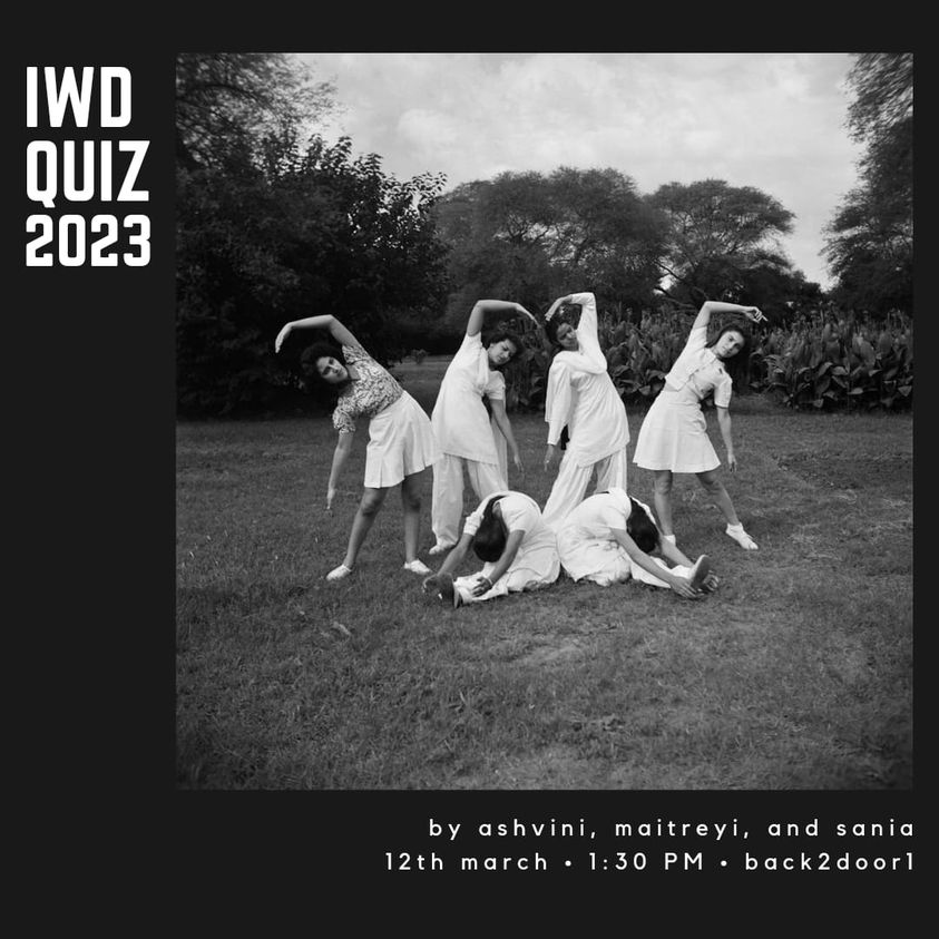 In its 3rd of the BQC International Women's Day Quiz, Maitreyi Gupta and <a href="/sania_n/">Sania Narulkar</a>  will be joined by Ashvini Natu, to quiz you about What you will find interesting to know and What you should know. See you at <a href="/Back2Door1/">Back 2 Door 1 - Bandra</a> , Bandra at 1:30 pm on the 12th of March 2023.