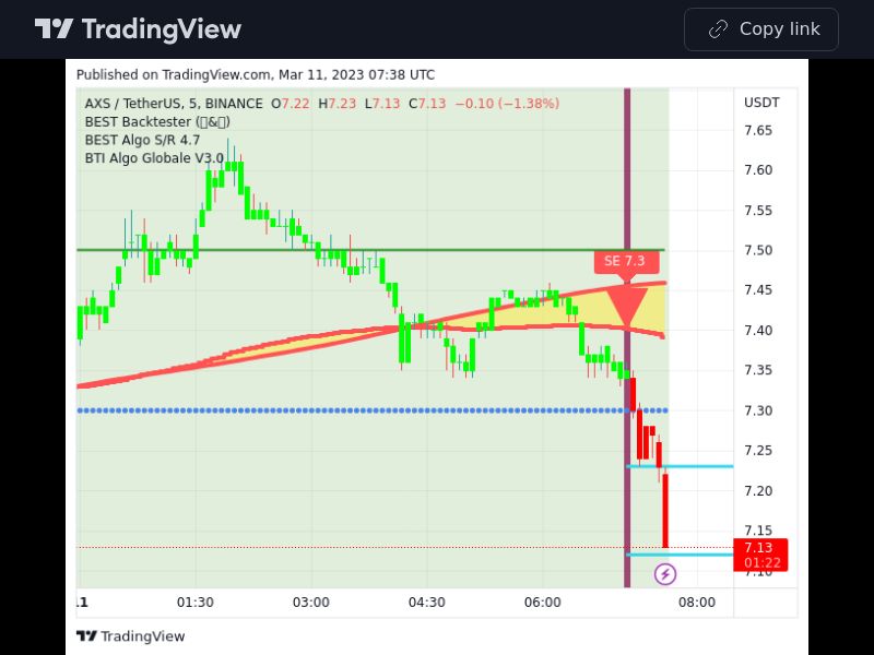 TradingView trade AXS 5 minutes 