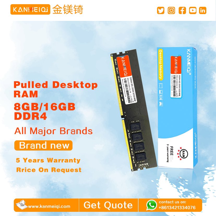 wukai40071629's tweet image. Experience Epic Performance, Unbeatable Visuals!
KANMEIQI DDR4 Memory
.
.
#KANMEIQI #vstl_hk #vstl_uae #memory #computermemory #ram #pcparts #gamingmemory #ITtrade #refurbishedram #ddr4memory #itparts #computercomponent #computerram #ddr4ram #laptoppallet #gamingram