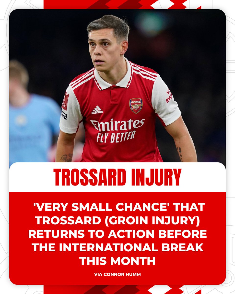 AFTVMedia's tweet photo. A big blow... 😬

#AFC #Arsenal #Trossard https://t.co/CkGW2nMNil