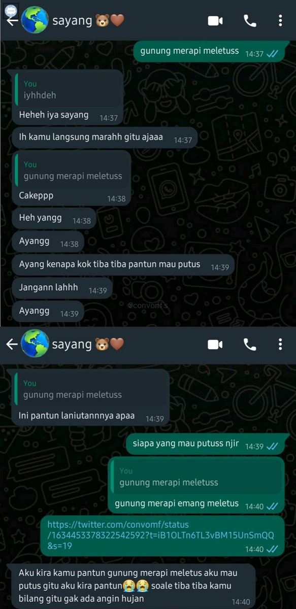 convomfs's tweet photo. 🤍 ngasih tau gunung merapi meletus malah dikira pantun 😭😭🤚🏻 https://t.co/Au5a1TZuZh