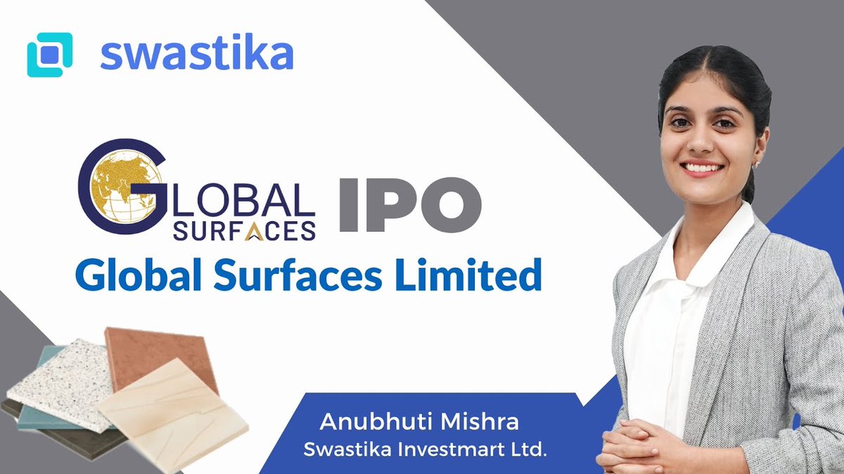 SwastikaInvest's tweet photo. Global Surfaces IPO Review - Apply Or Avoid?
https://t.co/S9cZ2XyYaX
#ipo #GlobalSurfacesIPO #GlobalSurfaces #latestipo #currentipo #newipoalert #ipoalertsindia #ipoalert #ipotracker #ipoevents https://t.co/mrzRARtkBN