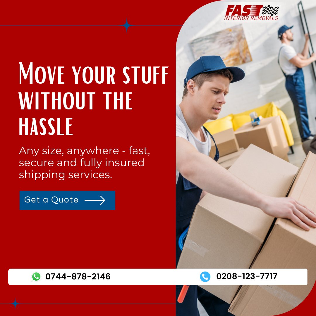 Moving can be a daunting task, but it doesn't have to be with Fast Interior Removals! Our experienced team will take care of all your removal needs, ensuring a smooth and stress-free move. From packing to unpacking, we've got you covered. 

👉 fastinteriorremovals.co.uk
