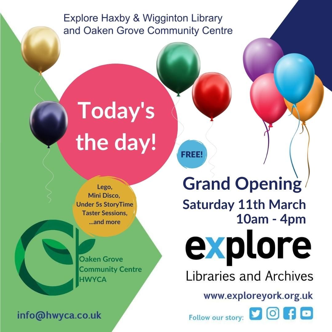 Pop along from 10am - 4pm today for the official opening!

10:15am – 10:45am – Story Time
11:00am – 12:00pm – Lego Club
12:00pm – 12:15pm – Official Opening Ceremony
12:30pm – 12:50pm – RhythmTime Taster (Babies)
1:15:pm – 1:35pm – RhythmTime Taster (18mths +)