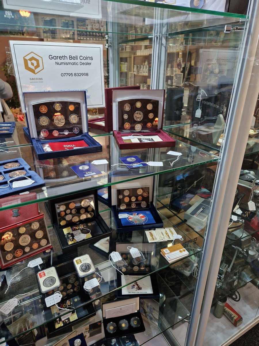 Garethbellcoins's tweet photo. Happy Saturday folks the sun is up and the snow has melted! Just to let you know lots of proof sets down at the antiques centre - the cabinet has been topped back up #garethbellcoins https://t.co/0SFvAUr7UT