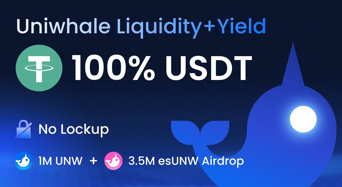 UniwhaleEx's tweet photo. Looking for a reliable #USDT liquidity pool? Look no further than @UniwhaleEx! 

100% USDT Liquidity Pool, with No Lock-up, boasts 2.5M USDT and 13K USDT in fees distributed in the last 5 days. @BNBCHAIN

Join us and earn 1M UNW + 3.5M esUNW Airdrop!
https://t.co/aEo12vTPTj https://t.co/CoaGrPw5dC