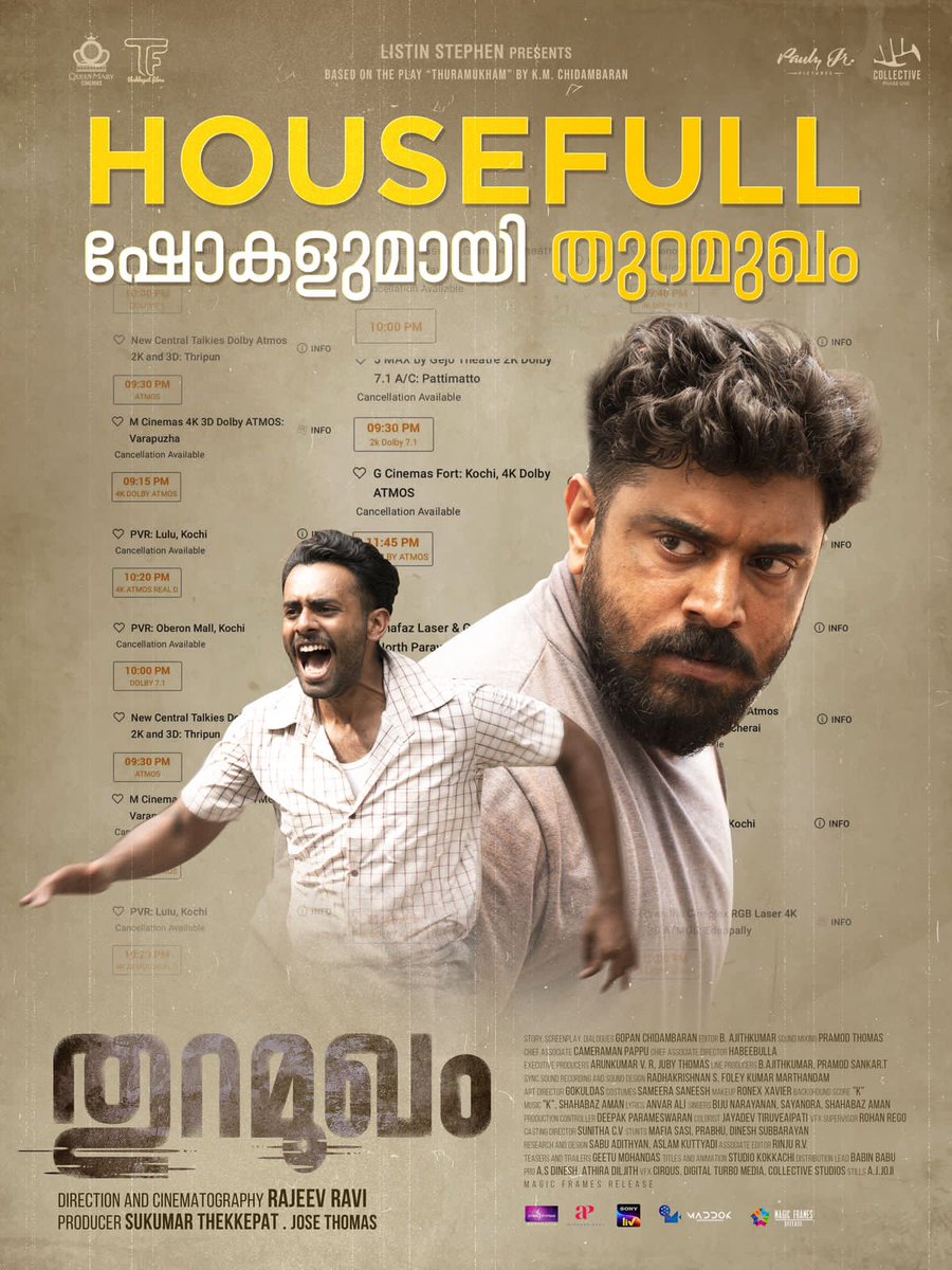 nivinisampbvr's tweet photo. A slow pace fascinating Classic 🔥
Rajeev Revi - Nivin Show 🔥
A sure shot Classical Hit For Malayalam Industry !!

#WeSupportThuramukham https://t.co/W7tEwYwrpw