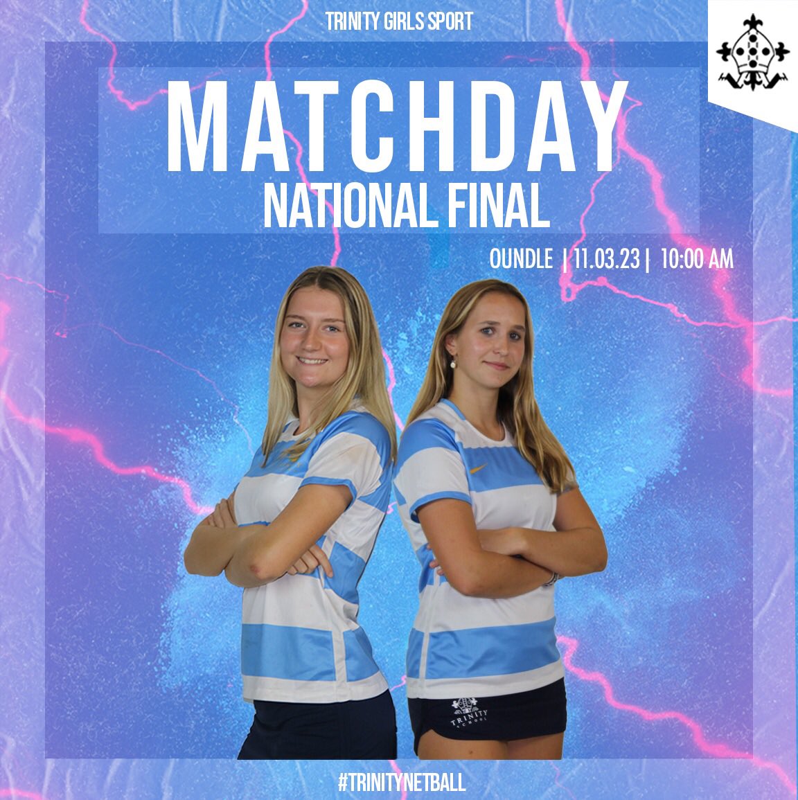 🎉NATIONAL FINAL MATCHDAY🎉

Good luck to our girls who are competing for the National Title today held at @oundleschool . They have already made Trinity History and we are so incredibly proud! We cannot wait to see what amazing skill and determination they will show today!!