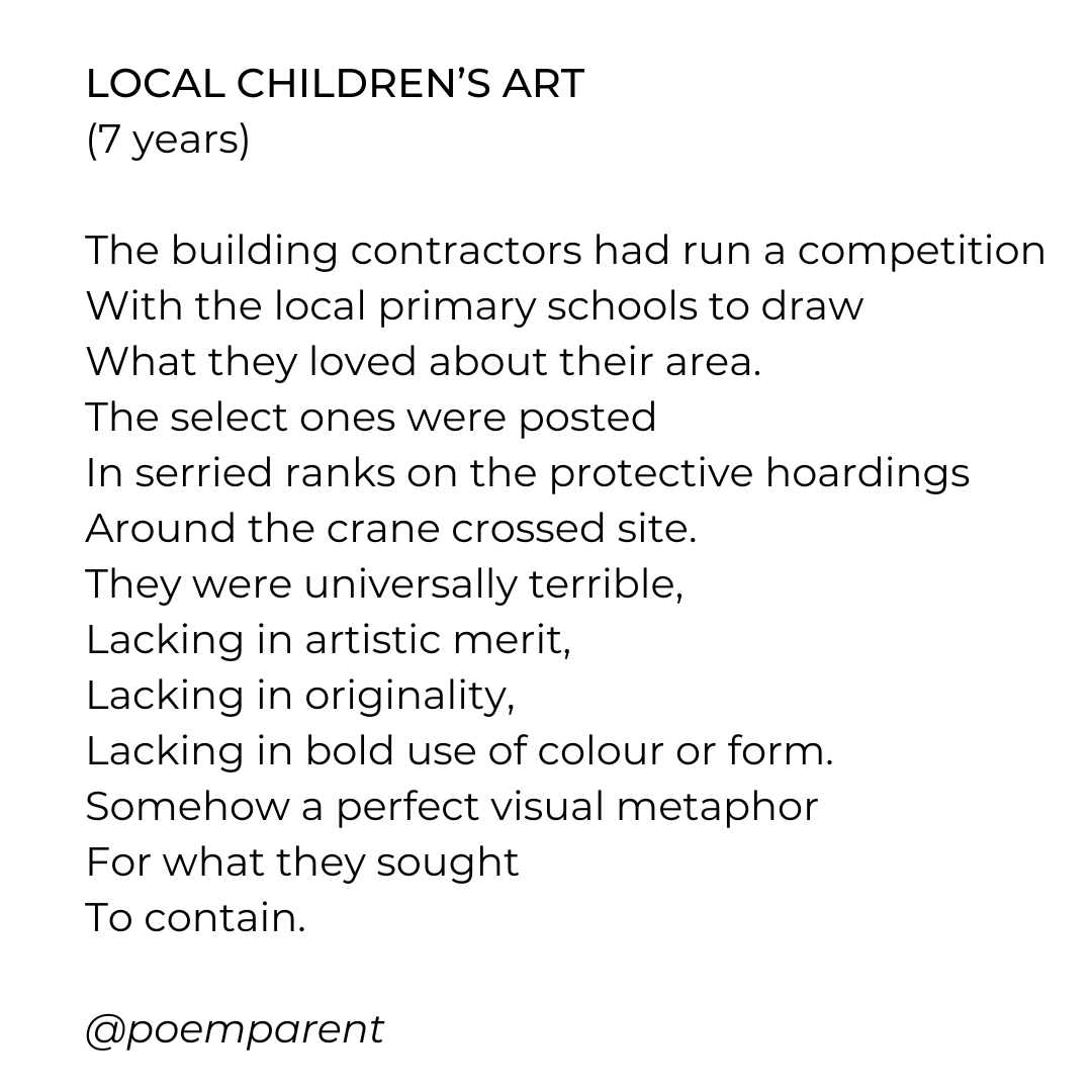 Not all childrens art is adorable. There I've said it. 
#poem #poetry #poemoftheday #dailypost #capthetowers @stopthetowers1 #londondevelopers  #dailypoem #dailypoems #writing #writingcommunity 
#poems #poemaday #poemadayproject #writing #dailywriting