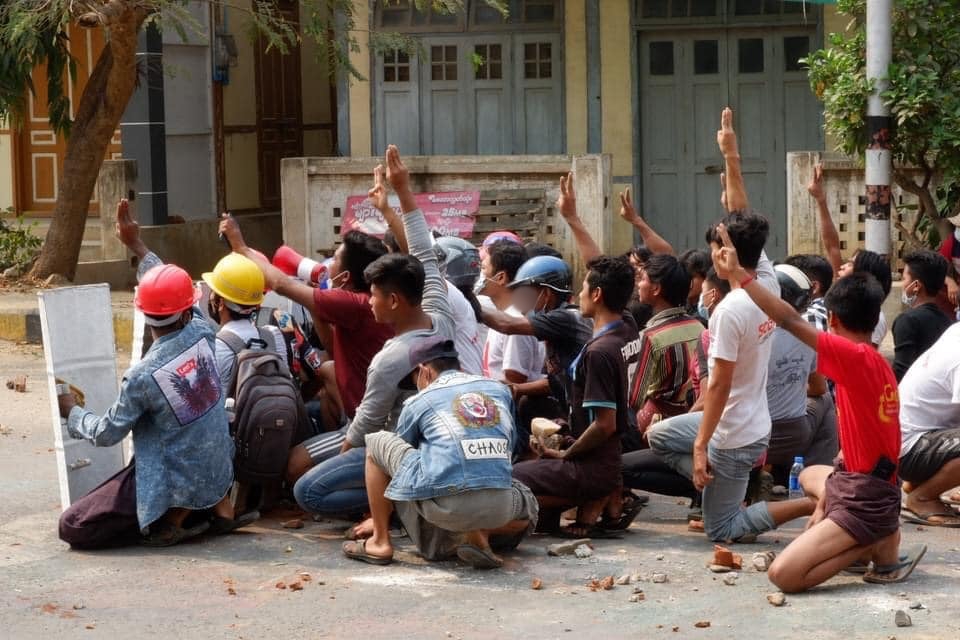 IrrawaddyNews's tweet photo. On This Day in 2021

Eight protesters were shot dead by security forces as they fired live rounds at an anti-regime rally in Myaing Township, Magwe Region, on March 11, 2021. At least 10 sustained injuries. (Photo: CJ) https://t.co/byntJB993h