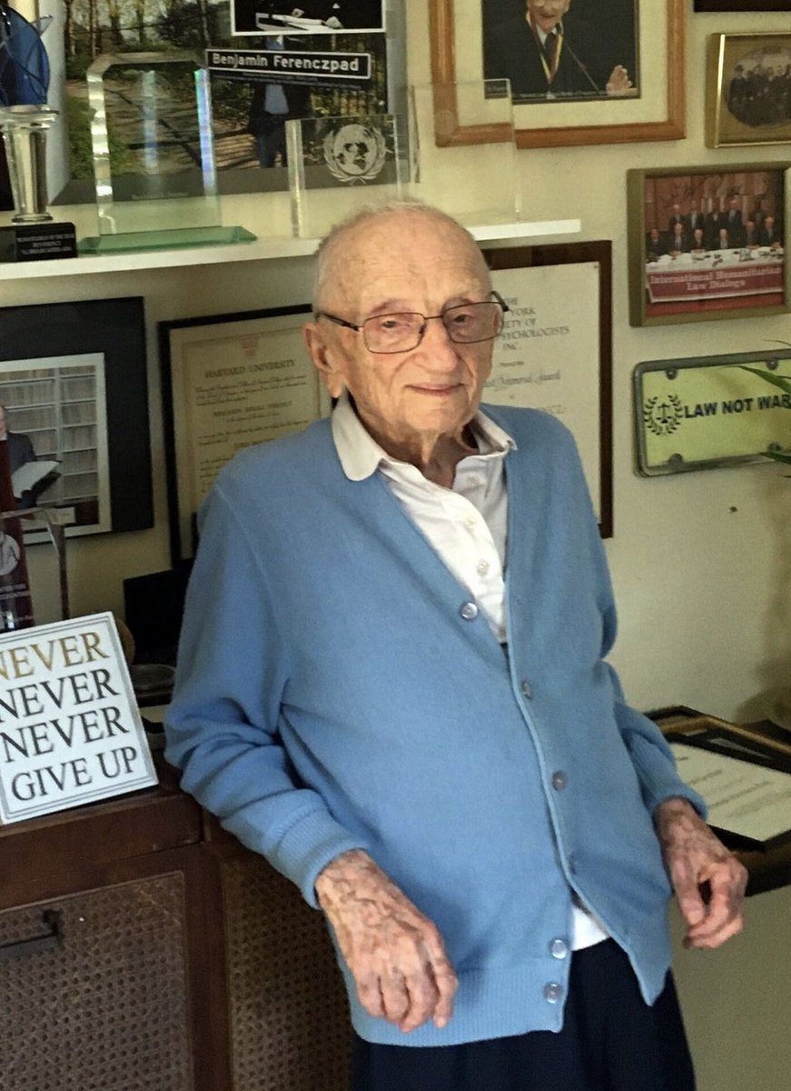 Happy 103rd Birthday Mr. Congressional Gold Medal Winner! @BenFerencz #LawNotWar #NeverGiveUp