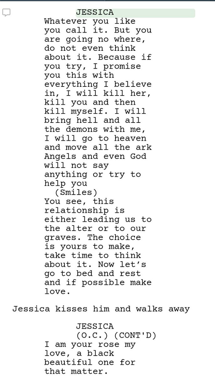 AnieeTheKing's tweet image. Cooking, frying, barbecuing or whatever you guys call it. I just love this character (Jessica). Not yet done with her but I&apos;m already in love 🙂
#ScreenwritingTwitter 
#scriptnetworkpresale