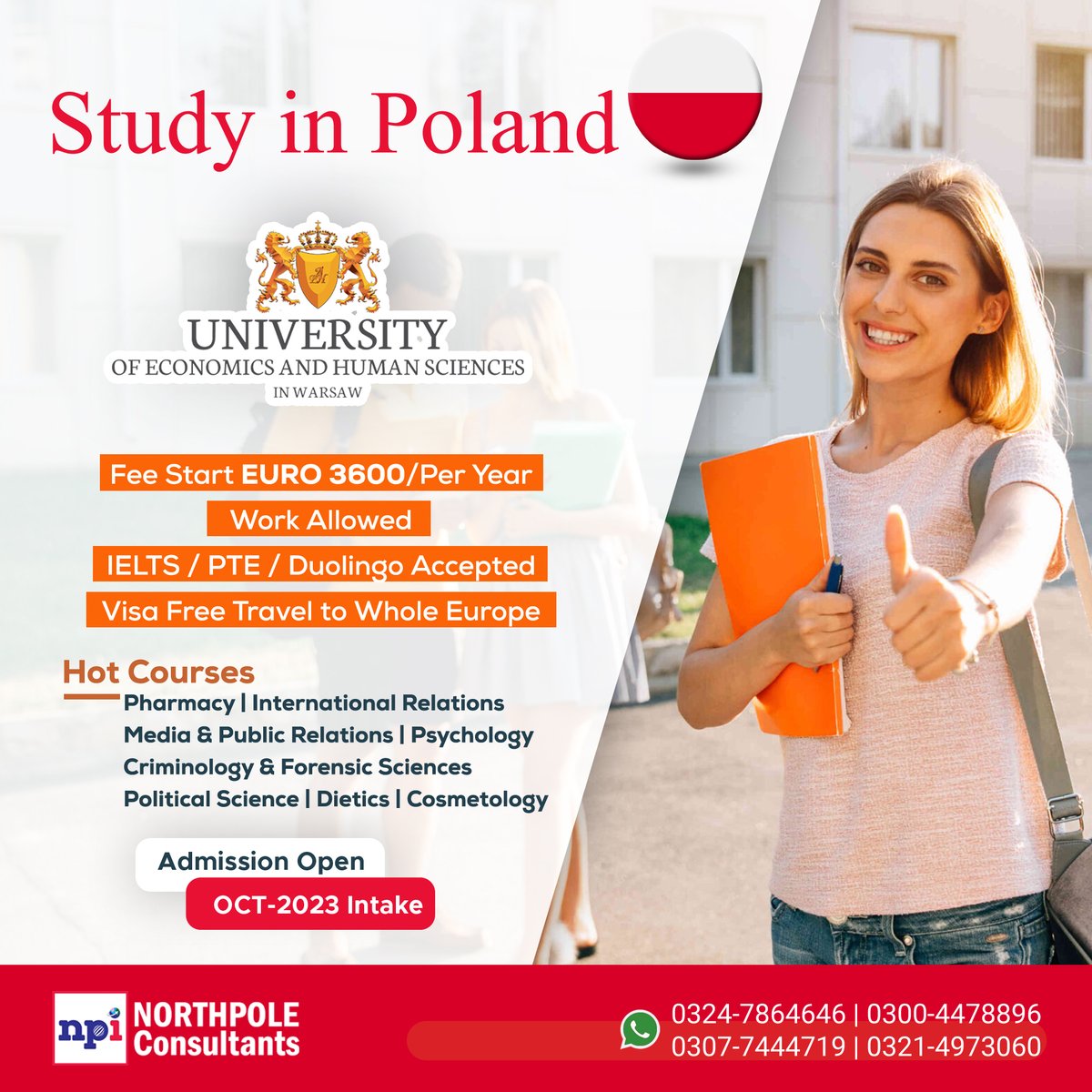 🇵🇱🇵🇱🇵🇱🇵🇱🇵🇱🇵🇱🇵🇱🇵🇱🇵🇱🇵🇱
𝐒𝐭𝐮𝐝𝐲 𝐢𝐧 𝐏𝐨𝐥𝐚𝐧𝐝 𝐰𝐢𝐭𝐡 𝐋𝐨𝐰 𝐓𝐮𝐢𝐭𝐢𝐨𝐧 𝐅𝐞𝐞𝐬 & 𝐋𝐞𝐬𝐬 𝐄𝐧𝐠𝐥𝐢𝐬𝐡 𝐋𝐚𝐧𝐠𝐮𝐚𝐠𝐞 𝐑𝐞𝐪𝐮𝐢𝐫𝐞𝐦𝐞𝐧𝐭𝐬

#studyinpolandfrompakistan #studyinpoland #polandstudentvisa #npi #npiconsultants #studyabroad #workinpoland #studyinuk