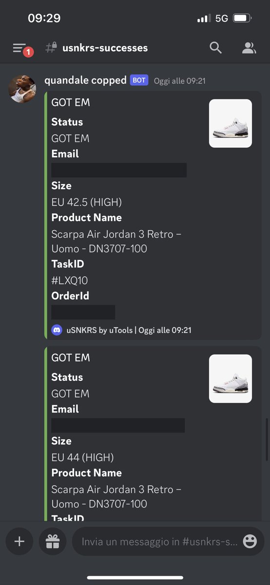 CriResell's tweet photo. Total 3 ( + 2 not paid ) 📦
🧑‍🍳 | @__Hypemedia__ 
🤖 | @usnkrs @usnkrs_success 
📎 | @ShinyProxies 
🙈 | @LaGrottaLacking 
📊 | @SneakersTracker https://t.co/qrlwjVxrrm