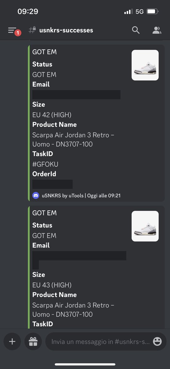 CriResell's tweet photo. Total 3 ( + 2 not paid ) 📦
🧑‍🍳 | @__Hypemedia__ 
🤖 | @usnkrs @usnkrs_success 
📎 | @ShinyProxies 
🙈 | @LaGrottaLacking 
📊 | @SneakersTracker https://t.co/qrlwjVxrrm