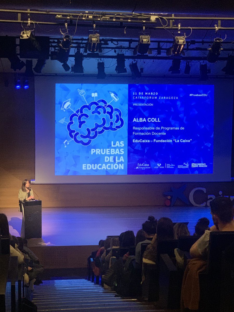 FundPromaestro's tweet photo. Nos encontramos nuevamente con  #LasPruebasdelaEducación en el @CaixaForum de Zaragoza para hablar sobre la #PlasticidadNeuronal, entre otras temáticas. Presentan el acto @Alba_Coll @jorgefilosofo y @tonimartinez24 del @GobAragon  #PruebasEDU https://t.co/QLAGjlo9q9