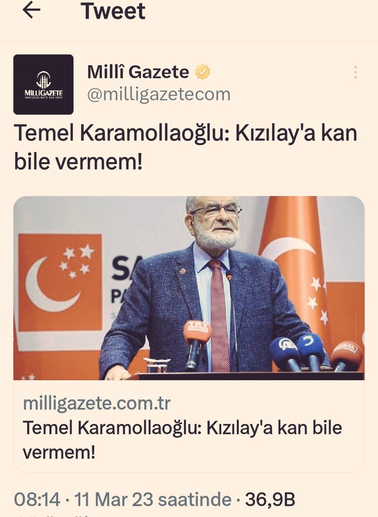 Kızılay ameliyathanede kan bekleyen hastanın partisine bakmıyor. Ülkenin Milli kan bankasını sabote etmek insanlık suçudur. 

Hem Kızılay 65 yaş üzerinden kan almıyor, temel karamollaoğlu sen kan vermek istesen de almazlar merak etme.

Cumhurbaşkanı Erdoğan
Başkan Recep Tayyip