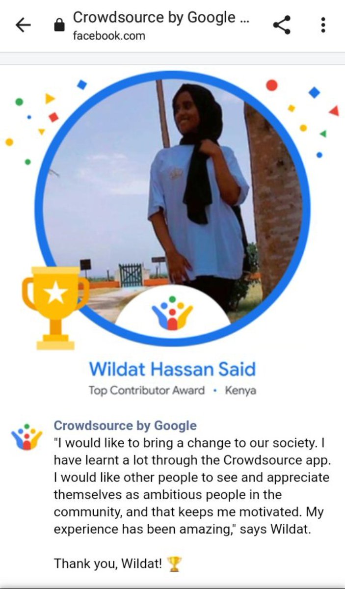 🇰🇪🇰🇪 To the World . We are so Proud of you . 
Be sure to see more top contributors from SSA , and KE specifically . 
#GoogleCrowdsource 
l