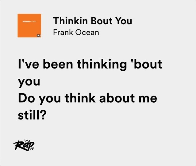 frank ocean / thinkin bout you