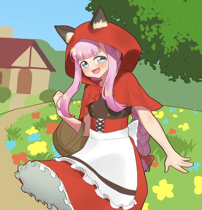 モモ色赤ずきん 