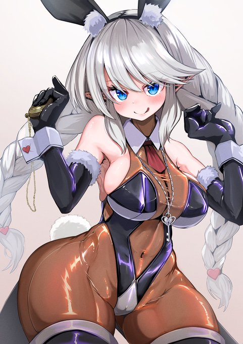 銀髪エルフバニーガール 