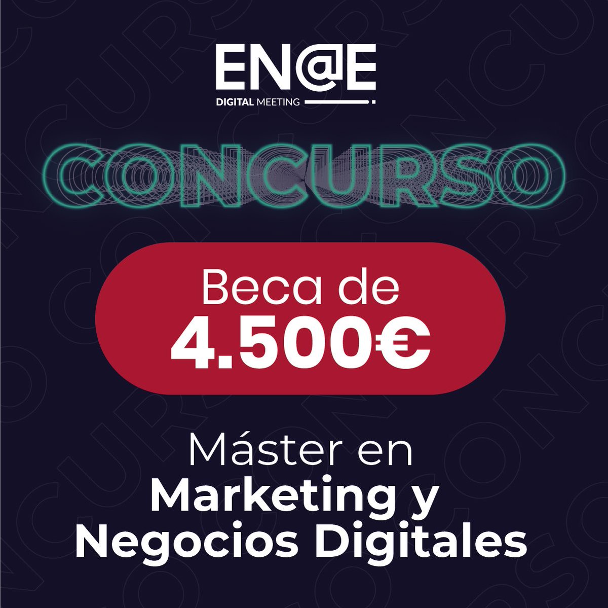 ¡Concurso! Síguenos y retuitea este tweet con el #ENAEDM23 y por que la beca debe ser tuya. Mucha suerte a tod@s