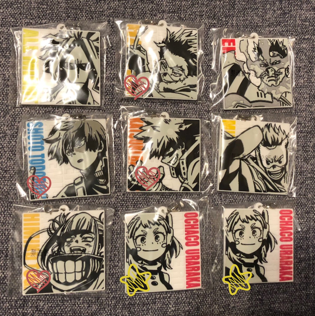 mmou16's tweet photo. 【譲渡・拡散希望】
ヒロアカ 一番くじ 意志
■譲：出久 爆豪 轟 相澤 お茶子 梅雨 トガ オールマイト ベストジーニスト 荼毘 弔 ホークス エンデヴァー
・G賞 クリアファイル
・H賞 タオル
・I賞 ラバーチャーム
■求：1点350円+送料
※4枚目に条件有 https://t.co/QadoO25qAE