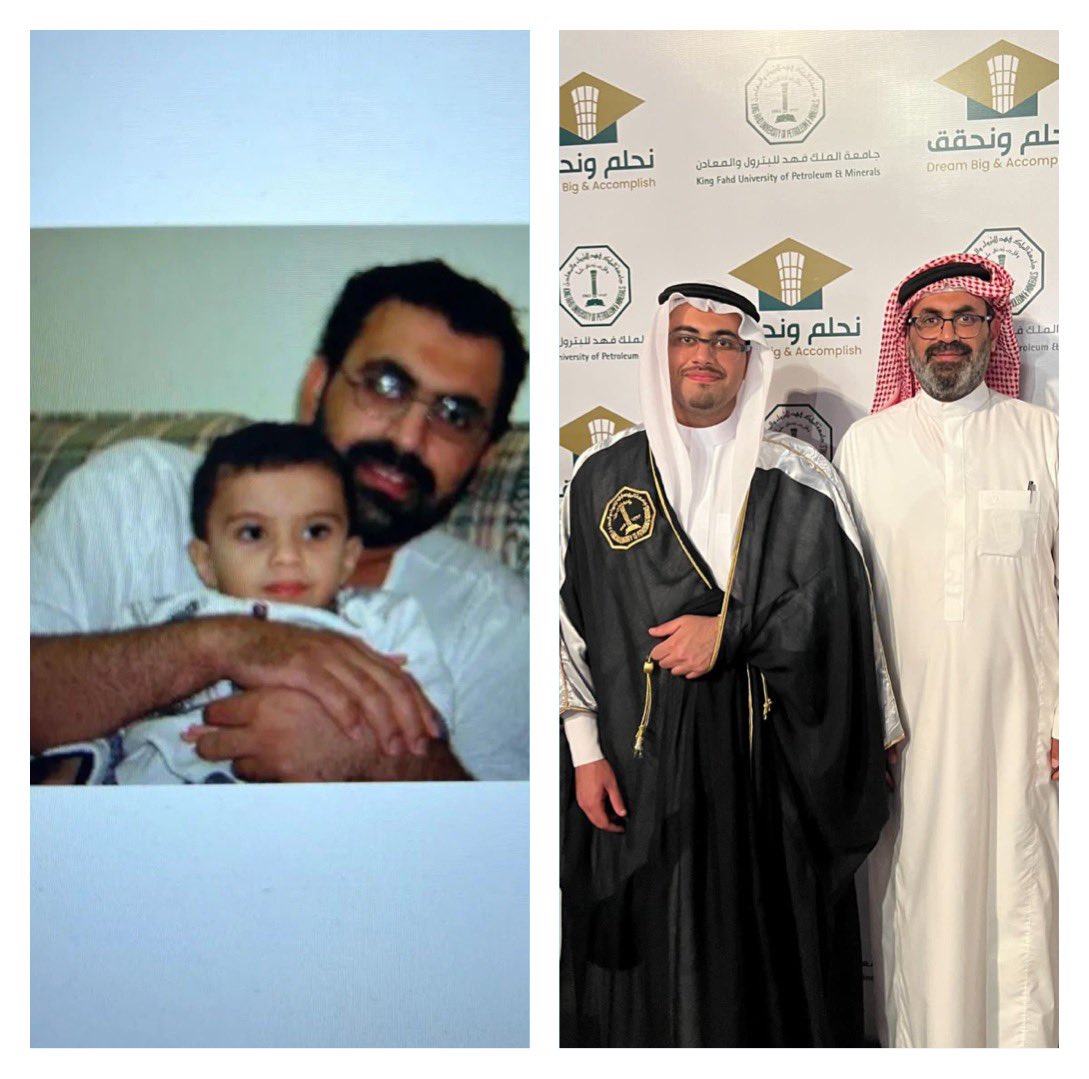 SModhi's tweet photo. في الحديث ( الاخ الاكبر بمنزلة الاب ) 

عشرين سنة تفصل بين الصورتين
اخي الاكبر عادل المضحي @aalmodhhi
واخي الاصغر يوسف المضحي 

الاولى اخي يوسف في الطفولة
والثانية تخرج اخي يوسف من جامعة الملك فهد للبترول والمعادن @KFUPM 

للعلم : اخي الاكبر والاصغر تخرجا من نفس الجامعه☺️

#صابر_المضحي