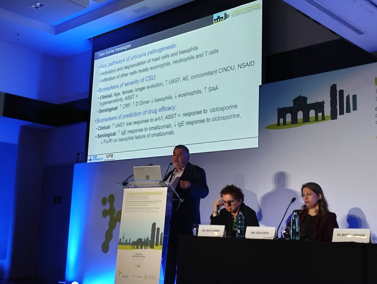 El Dr Moisés Labrador #alergiaVH habla de #biomarcadores en #urticariacronica para predecir respuesta a las diferentes líneas terapéuticas 
Aquí os dejo las conclusiones 😉
#iberico23 <a href="/SEAIC_Alergia/">SEAIC</a> <a href="/CAJMIR_SEAIC/">CAJMIR</a>
