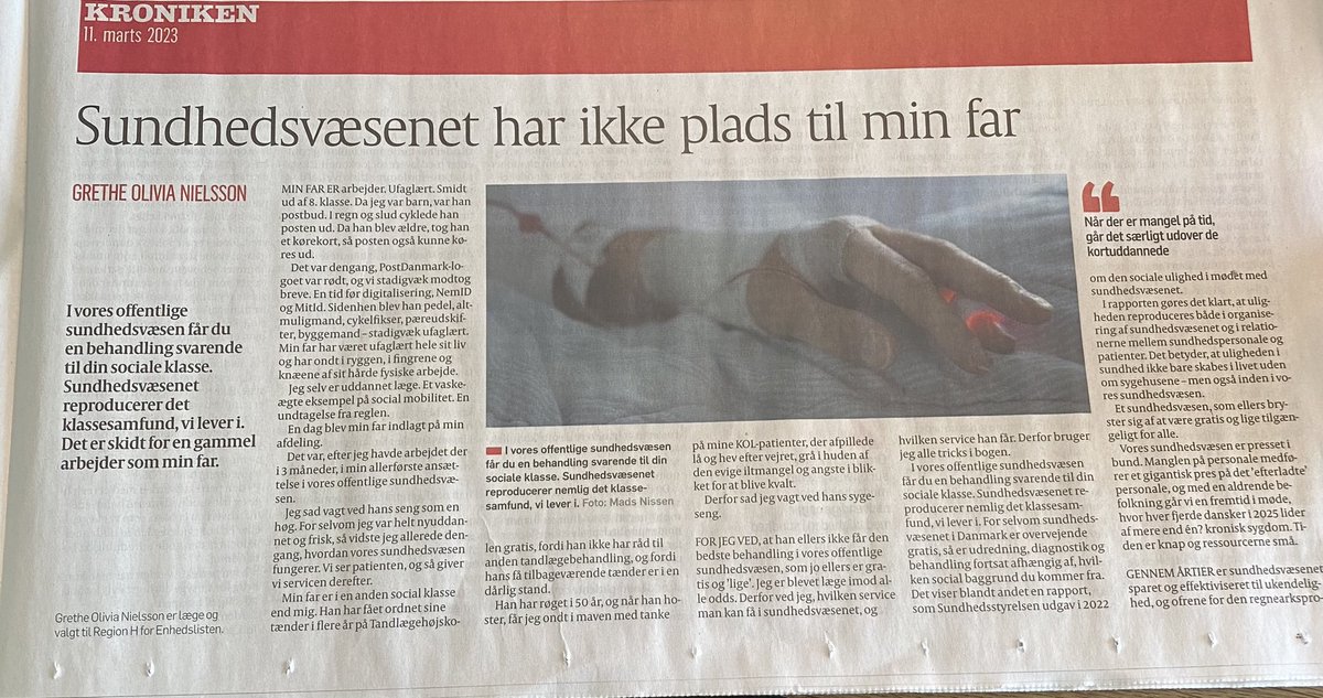 Flot kronik af ⁦<a href="/gretaoliveira/">Greta Oliveira</a>⁩ i dag #sundpol #ulighed #dermågøresnoget