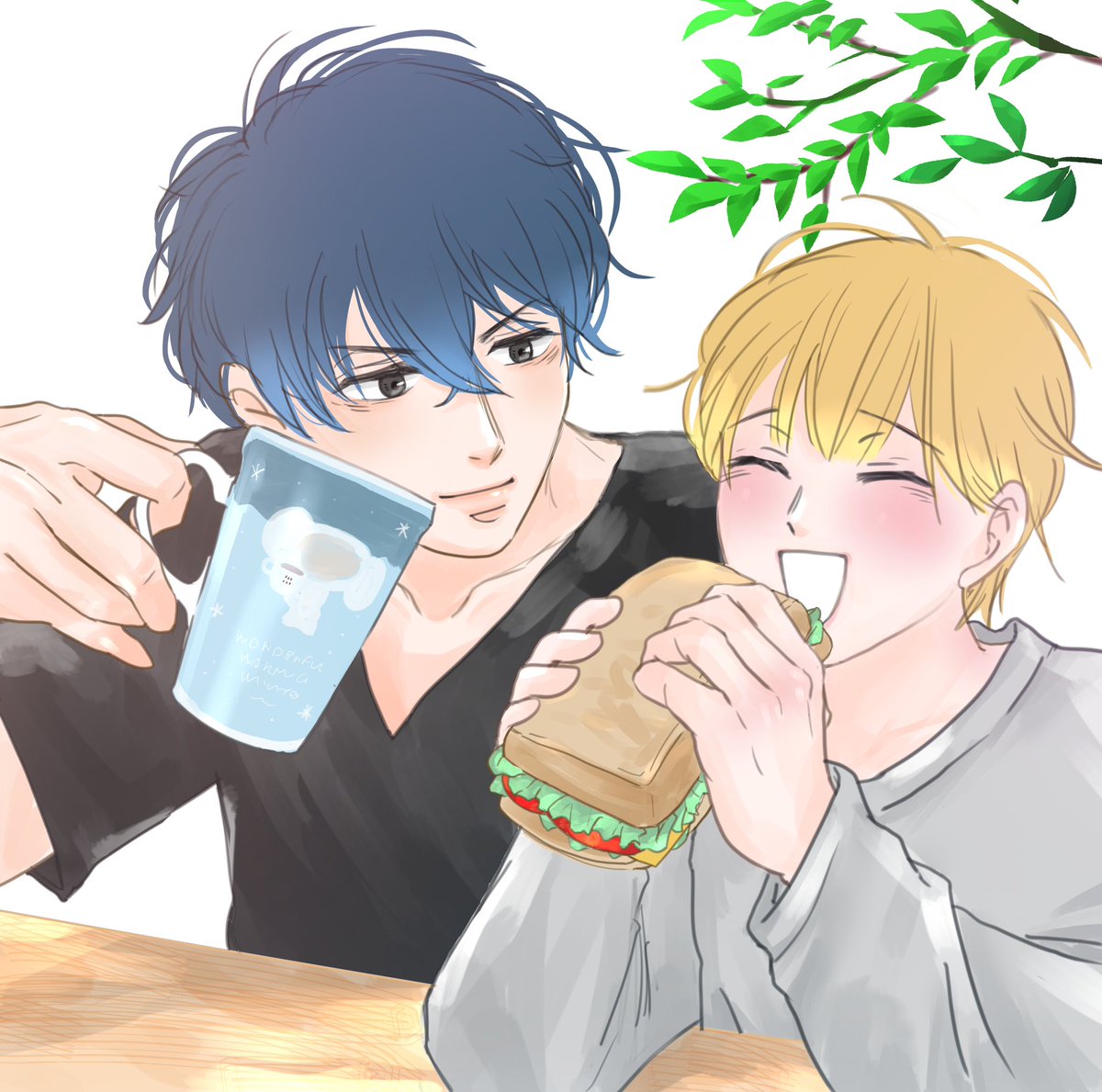 「そして2人で一緒に朝食を食べてほしい(*'ω'*)    (前回のその後…(*'」|あけがたのイラスト