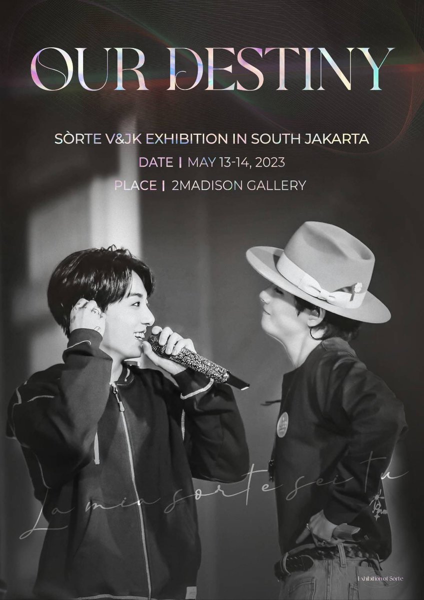ourpurpleteam's tweet photo. 𝚂𝚘𝚛𝚝𝚎 𝙴𝚡𝚑𝚒𝚋𝚒𝚝𝚒𝚘𝚗 𝚒𝚗 𝙸𝚗𝚍𝚘𝚗𝚎𝚜𝚒𝚊, 𝙹𝚊𝚔𝚊𝚛𝚝𝚊 

《𝙾𝚄𝚁 𝙳𝙴𝚂𝚃𝙸𝙽𝚈》V&amp;JK Exhibition 
🗓️ May 13-14, 2023
📍 2Madison Gallery 

Ticket purchases start today until April 25, 2023

https://t.co/5BzGF6Z189
.. https://t.co/NnitS5YzM7
