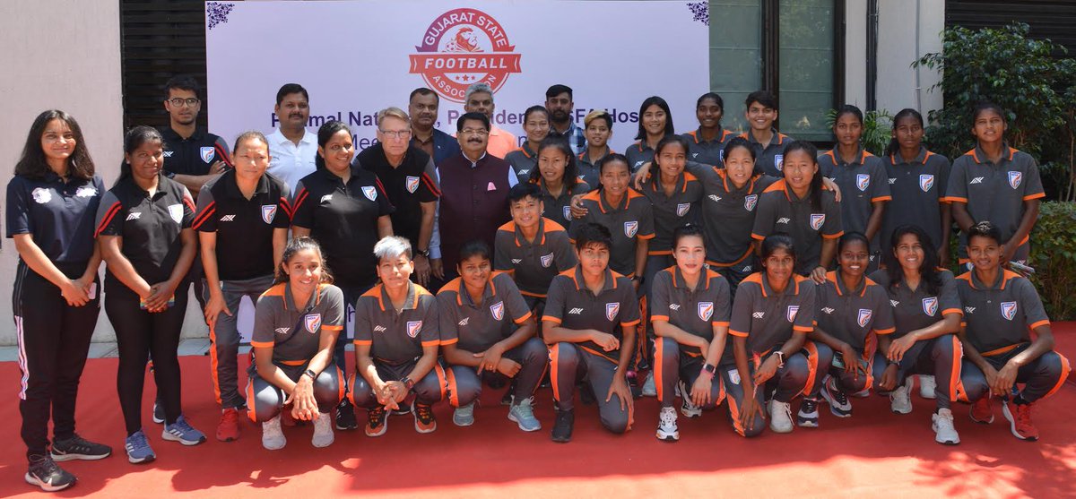 Parimal Nathwani hosts and interacts with AIFF Senior Women’s Football Team in Ahmedabad