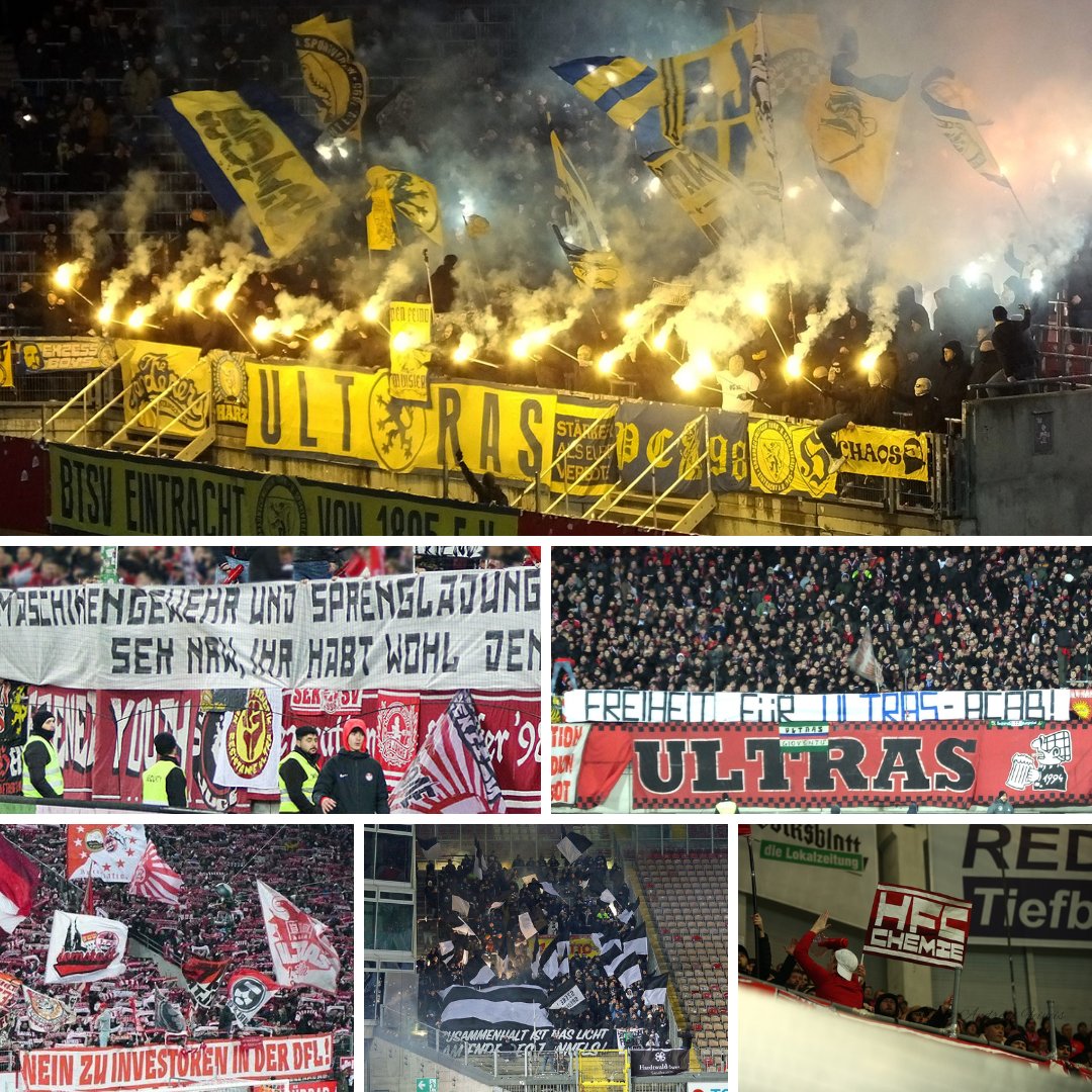 FasziFankurve's tweet photo. Fanfotos von allen Freitagsspielen in #Bundesliga, #2Bundesliga & #3Liga: https://t.co/YnySRCRByu
1. FC Nürnberg - Eintracht Braunschweig (2-0) #FCNEBS
SC Verl - Hallescher FC (2-2) #SCVHFC
1. FC Kaiserslautern - SV Sandhausen (2-2) #FCKSVS
1. FC Köln - VfL Bochum (0-2) #KOEBOC https://t.co/lH5puxR8lY