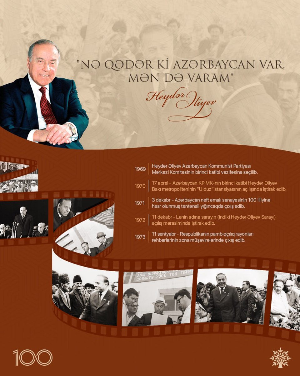 HEYDƏR ƏLİYEV–100 Nə qədər Azərbaycan var, nə qədər bu millət var, Heydər Əliyev də var olacaq və əziz xatirəsi qəlbimizdə hər zaman əbədi yaşayacaq.