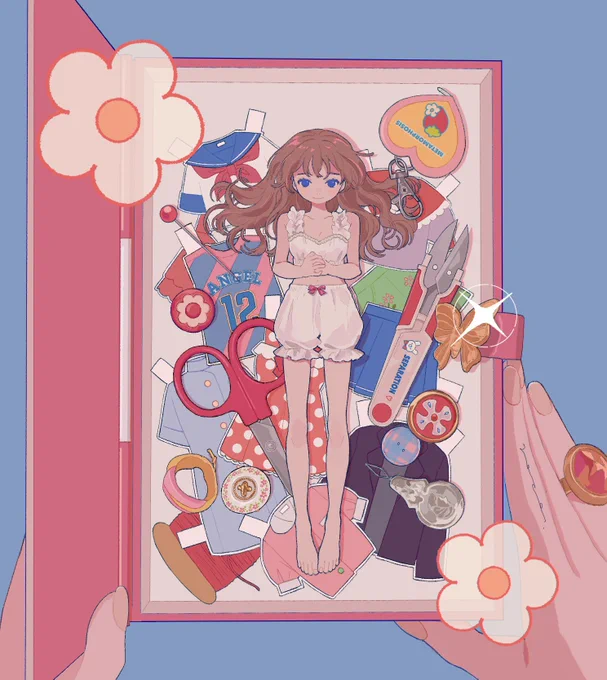 キラキラしてたり、そうじゃなかったりな女の子の絵 