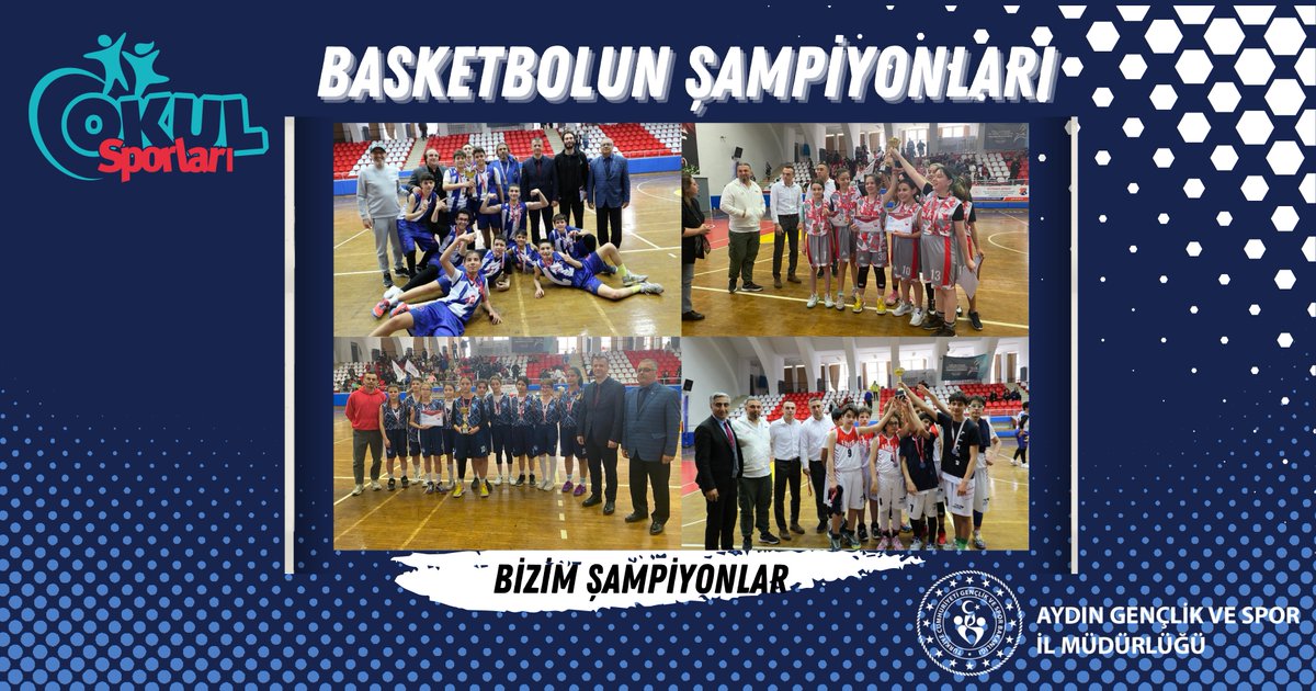 📍Atatürk Spor Salonu

Okul Sporları kapsamında yapılan Yıldız Kız-Erkek Basketbol Müsabakaları nefes kesen maçlar ardından final karşılaşmasıyla son buldu.🏆👏

Şampiyon olan takımlar;

Erkekler;
🥇Söke Atatürk Ortaokulu

Kızlarda;
🥇Efe Lider Ortaokulu