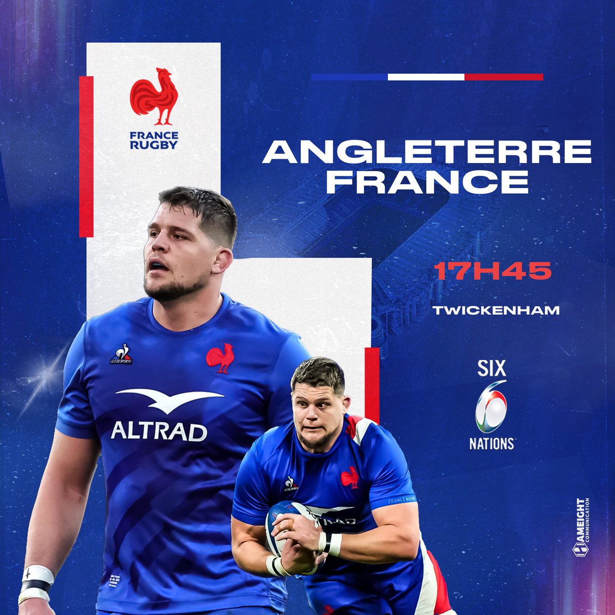 PaulWillemse4's tweet photo. JOUR DE MATCH 🇫🇷

🏆 #SixNations
🆚 Angleterre 
⌚️ 17h45
🏟 Twickenham
🖥 @France2tv 

🐓 @FranceRugby https://t.co/sQS86rCSPD