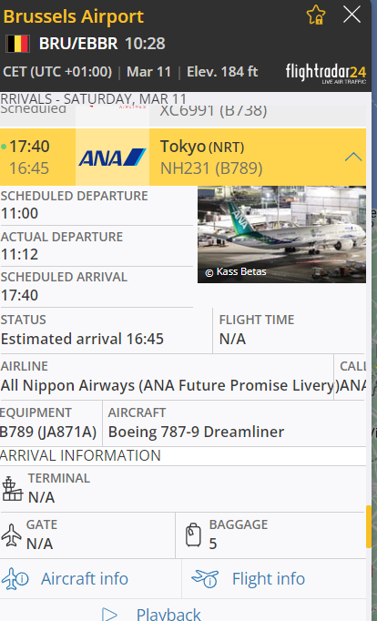 JorgenLammens's tweet photo. #SPOTTERALERT for @BrusselsAirport
ETA 16:45 Lct for this @FlyANA_official #FuturePromise #Dreamliner arrival ! (I can't make it on that time 😢) #Avgeeks #avgeek #planespotting #planespotter #aviationphotography https://t.co/UAPBqWSnx7