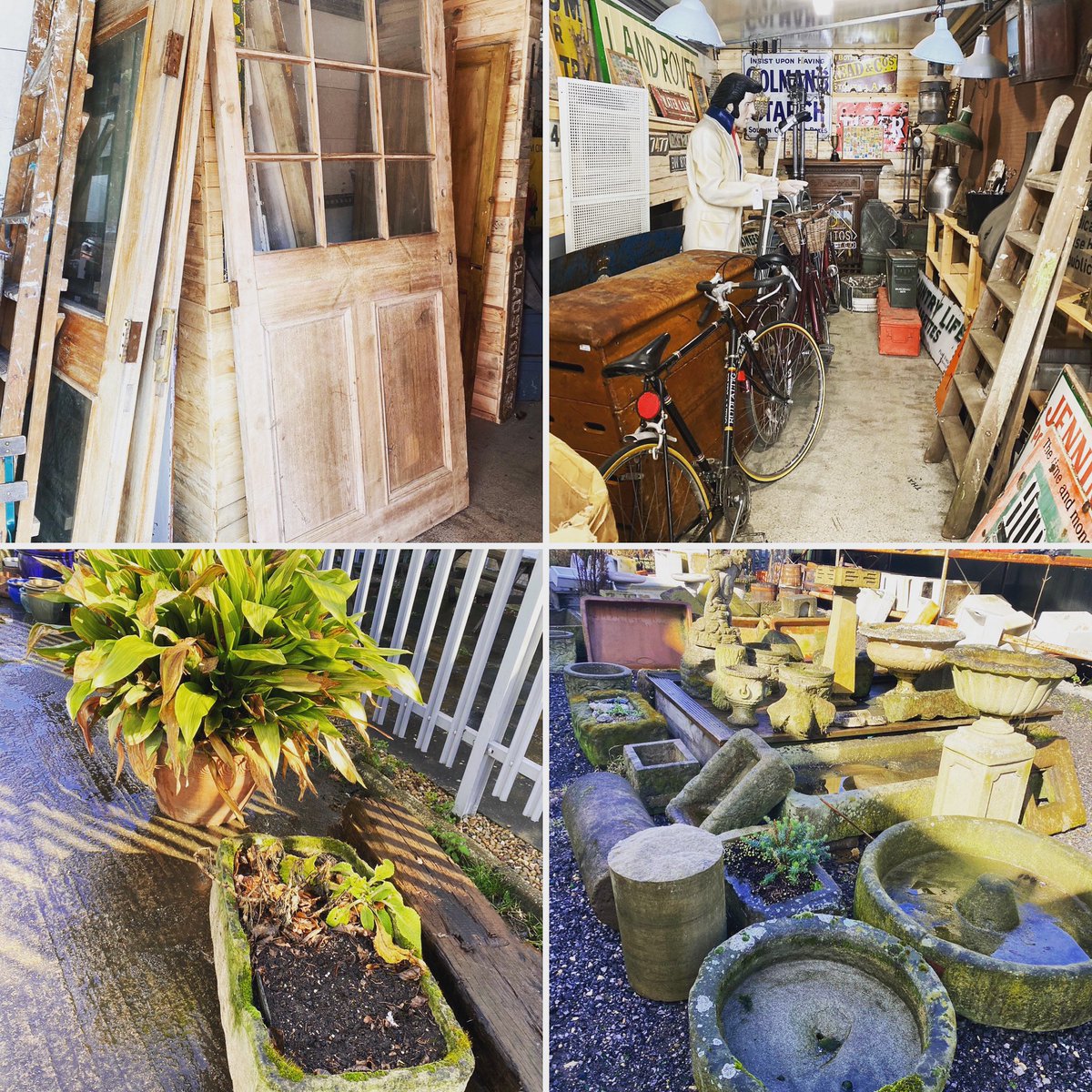 astraantiques's tweet photo. The suns shining in Lincolnshire this morning so a perfect opportunity to stroll around our reclamation yard looking for inspiration or addition to your outdoor spaces. #astrareclamationyard #reclamation #outdoorplanters #stoneware #sleepers #gardenseating #troughs #galvanized https://t.co/ydAKmbYGJd