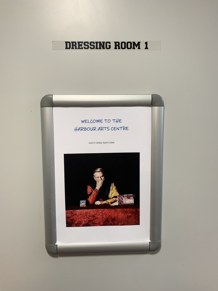 KevinPGilday's tweet image. Once again the only photo I got was the dressing room door…

Big thanks to everyone who sold out last night’s show and queued up for ages to chat and buy a book. My heart was full hearing people’s own Spam Valley stories. Officially big in Irvine.