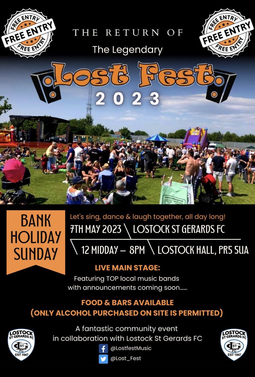 lost_fest's tweet image. LostFest 2023 - FREE event featuring top LIVE local bands! Bars and food available! Brought to you by @LSGFC