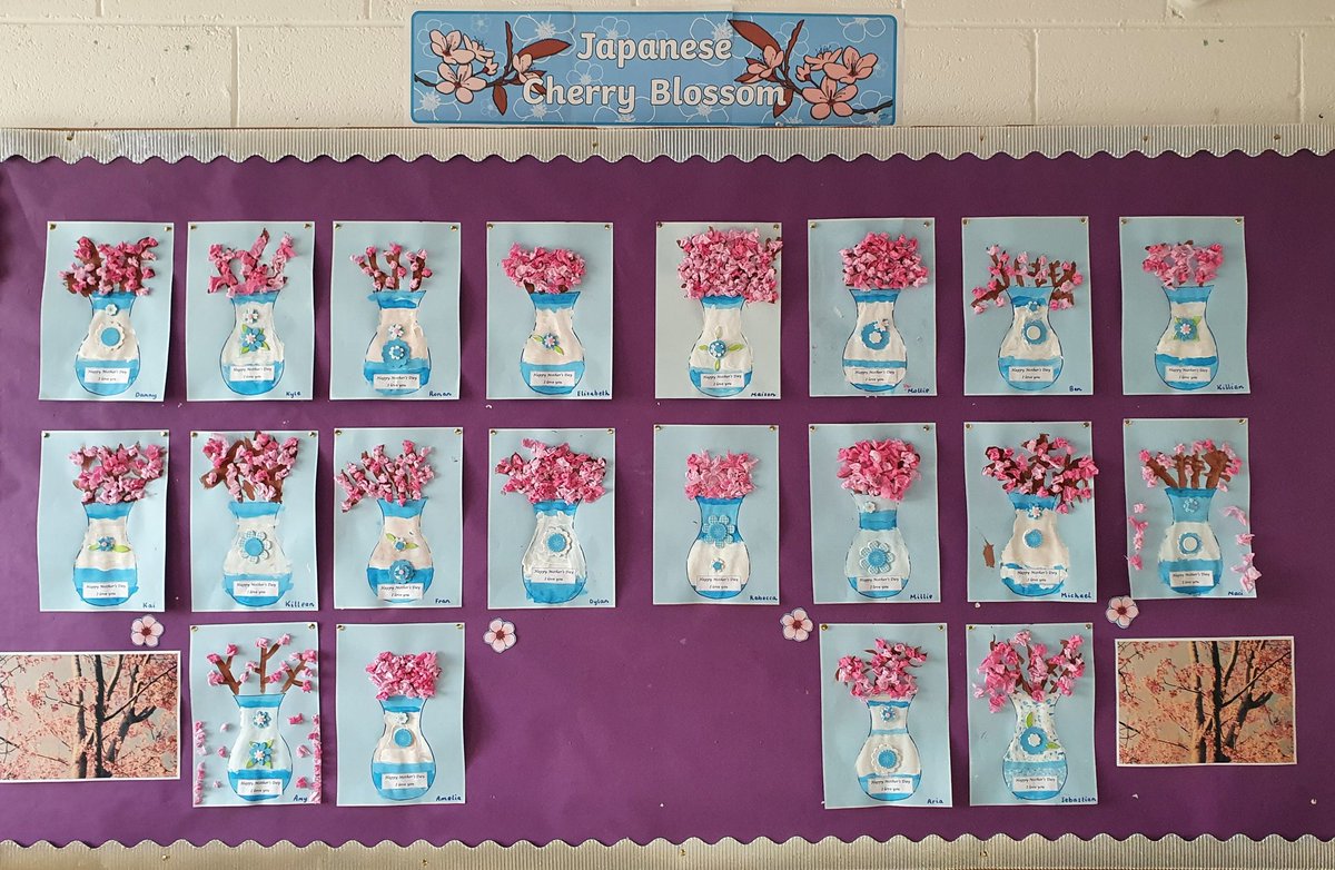We got inspired to create these Cherry Blossom vases because of our beautiful Cherry Blossom tree at the front of our school @scoilmhuirescmj 🌸🌸🌸 #cherryblossoms #springtime #inspiredbynature #seniorinfants