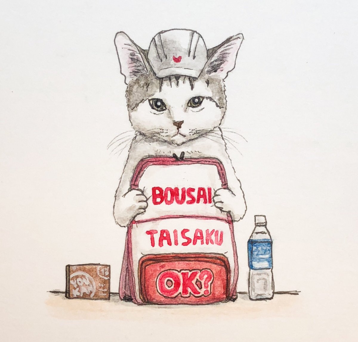 「震災から12年。あの日は大阪にいました。あれからすごく防災に気をつかうようになり」|エルクポットの動物群像絵🐾のイラスト