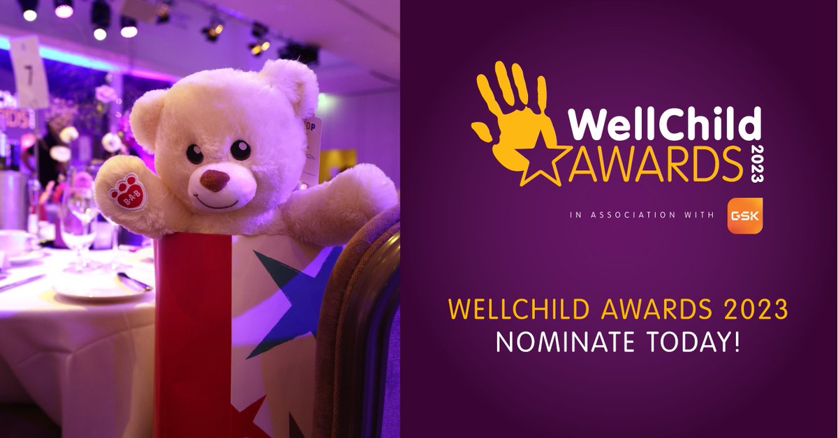 Nominations for the #WellChildAwards, in association with @GSK, are open until 20th March! If you know an inspirational child, young person, caring child or professional, visit wellchild.org.uk/awards and nominate today! ⭐️