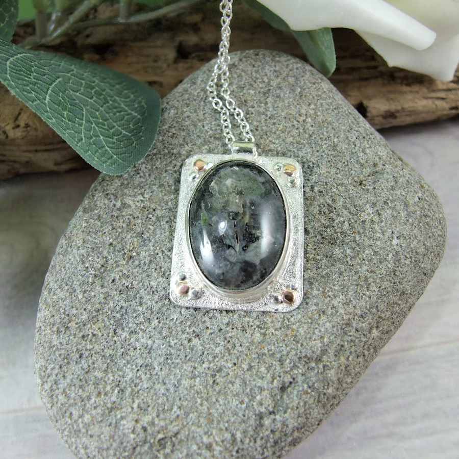 MaxinePring's tweet photo. Larvikite Necklace, Sterling Silver Artisan Pen... - Folksy https://t.co/ycVhoOFmDE #newonfolksy #larvikite #necklace https://t.co/PHZYLyDKCl