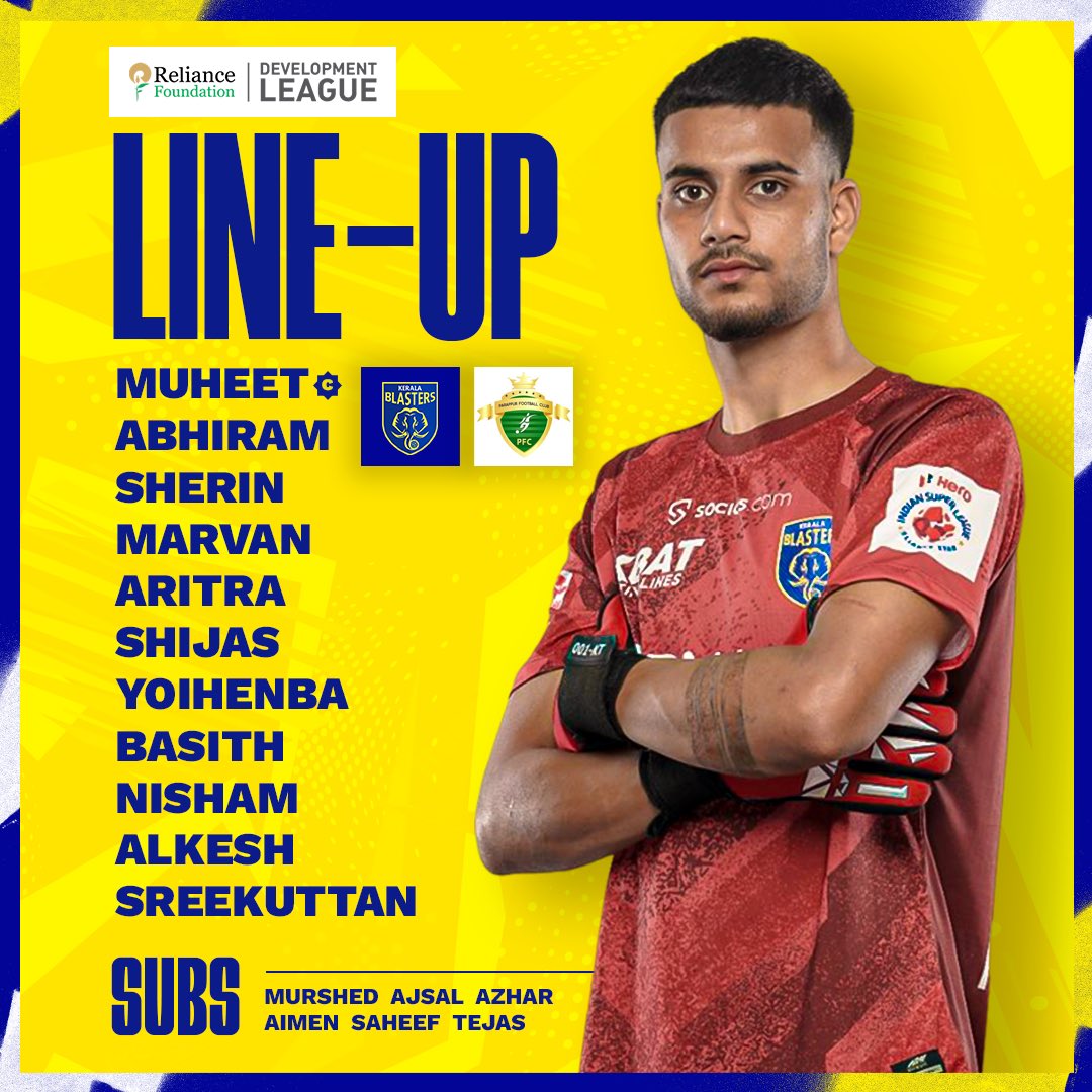 Team news 🗞️ ⤵️

#KBFCPFC #RelianceFoundationDevelopmentLeague #LetsPlay 
#ഒന്നായിപോരാടാം  #KBFC  #KeralaBlasters