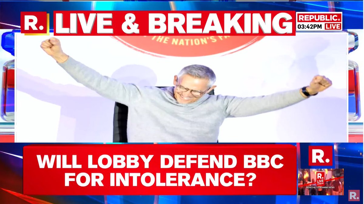 republic's tweet photo. #LIVE | Commentator sacked by BBC for criticising United Kingdom government.

#BBC #UKGovernment #BBCControversy

Tune in to-
https://t.co/zAZ2whneBO https://t.co/rWtFVvDduG