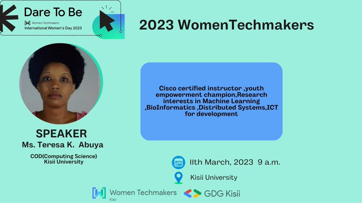 FWanyangu's tweet photo. "Here's to the strong women, we may know them, may we be them, may we raise them.” Happy IWD 2023. 
#Iwd2023 #IWDKisii2023 #WomenInTech https://t.co/Fa1sBeYeap